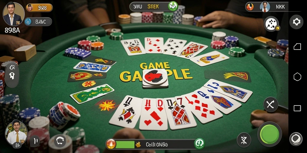 Tampilan gameplay seru dalam permainan Gaple 898A.