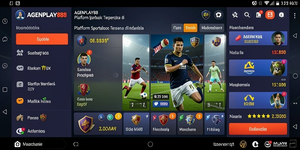 Tampilan layar utama AGENPLAY88 dengan pilihan taruhan olahraga.