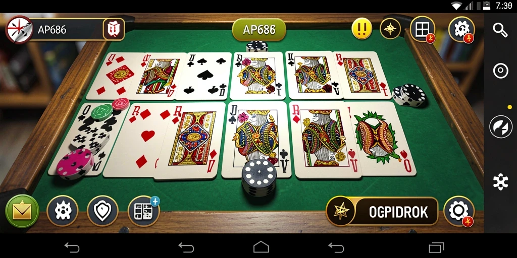 Screenshot gameplay AP686 yang menampilkan keseruan bermain Domino.