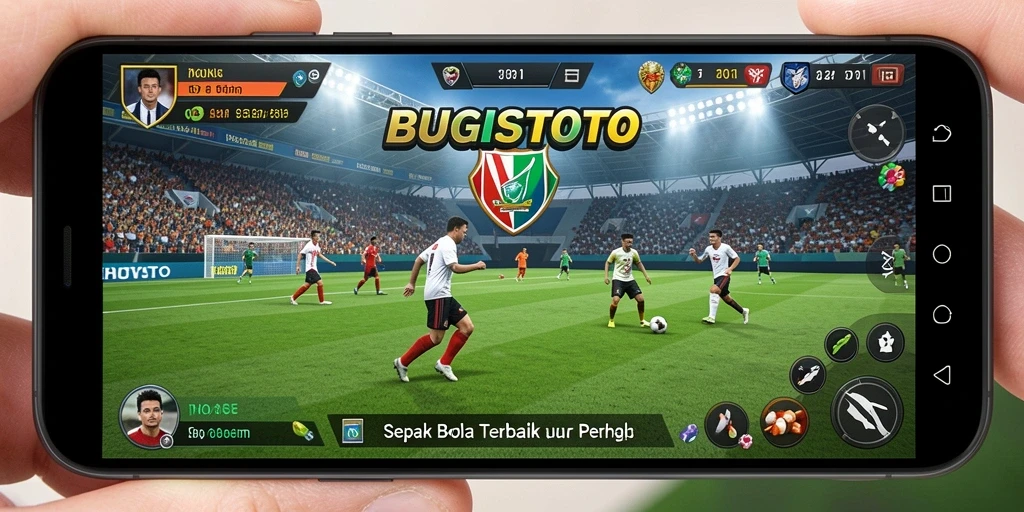 Tampilan gameplay BUGISTOTO yang menampilkan aksi seru dalam sepak bola.