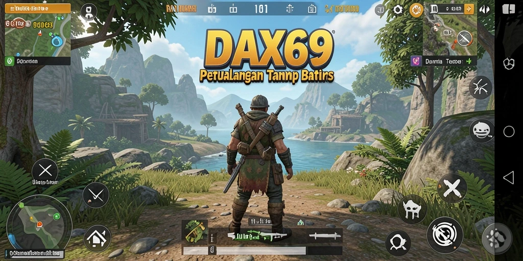 Screenshot DAX69 menampilkan aksi gameplay di dunia terbuka yang luas.