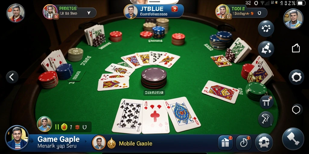 Tampilan gameplay JTBLUE yang seru dan interaktif di Gaple.