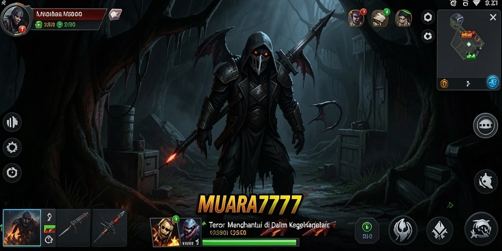 Tangkapan layar menggambarkan momen menegangkan dalam game Horror.