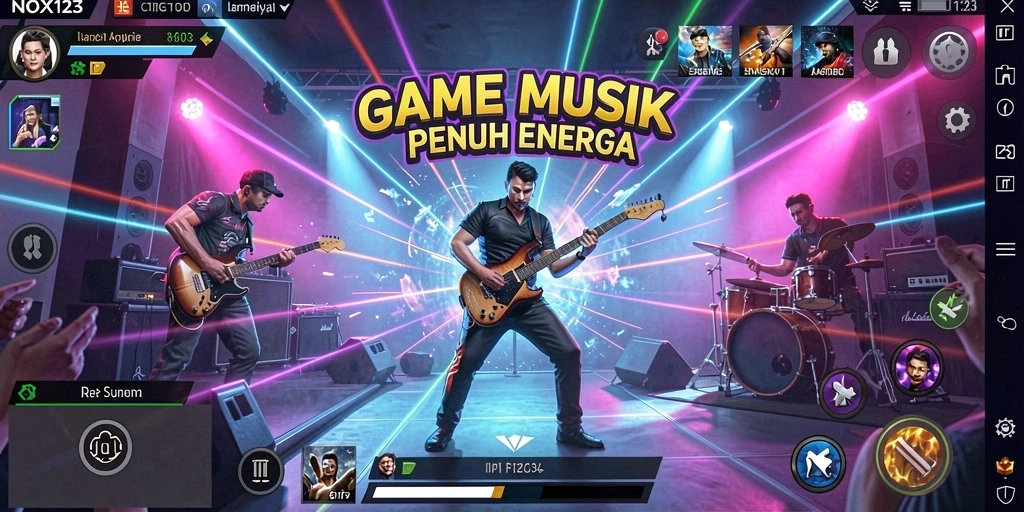 Tampilan gameplay NOX123 yang penuh warna dan interaktif.