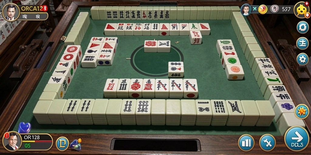 Tampilan gameplay Mahjong yang menarik dan mudah diakses.