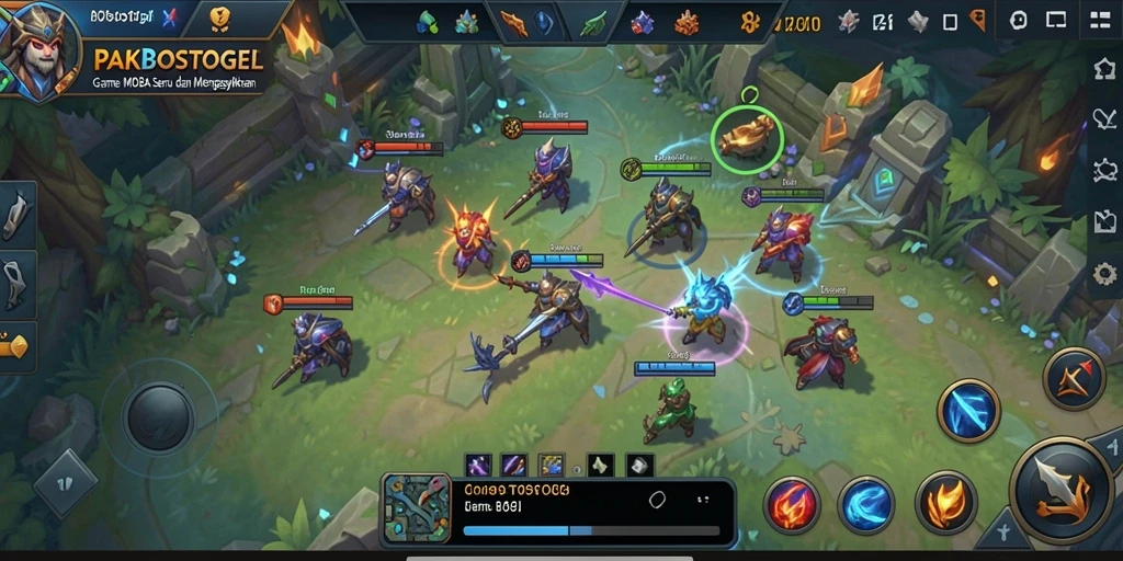 Tampilan gameplay seru di arena MOBA PAKBOSTOGEL.