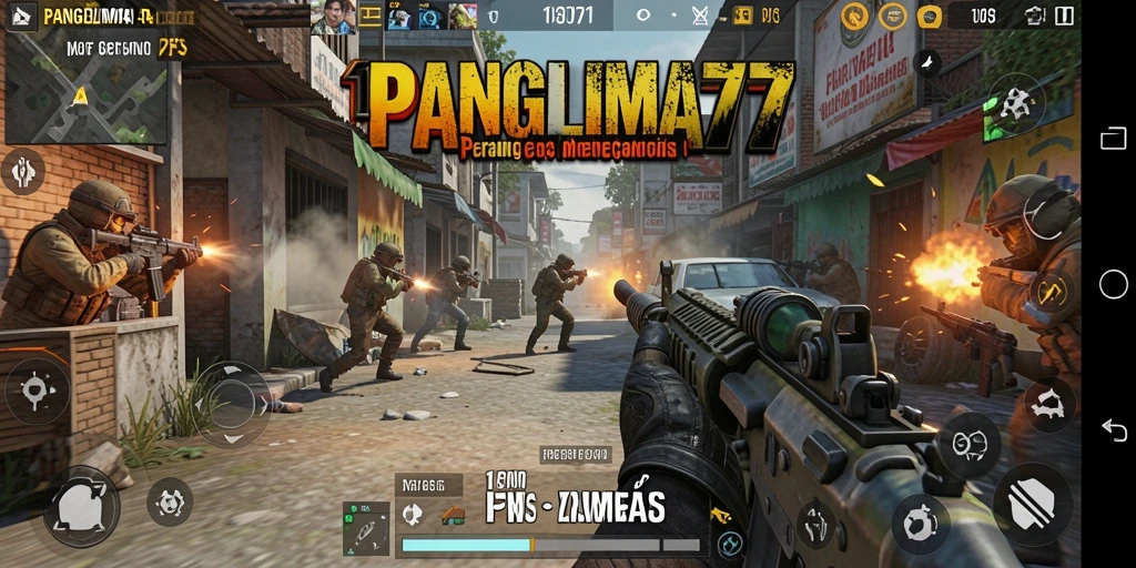 Screenshot gameplay PANGLIMA77 yang menunjukkan aksi pertempuran yang menegangkan.