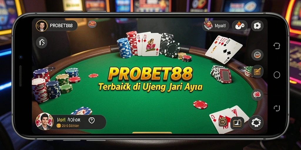 Screenshot gameplay Poker PROBET88 yang menampilkan ketegangan permainan.