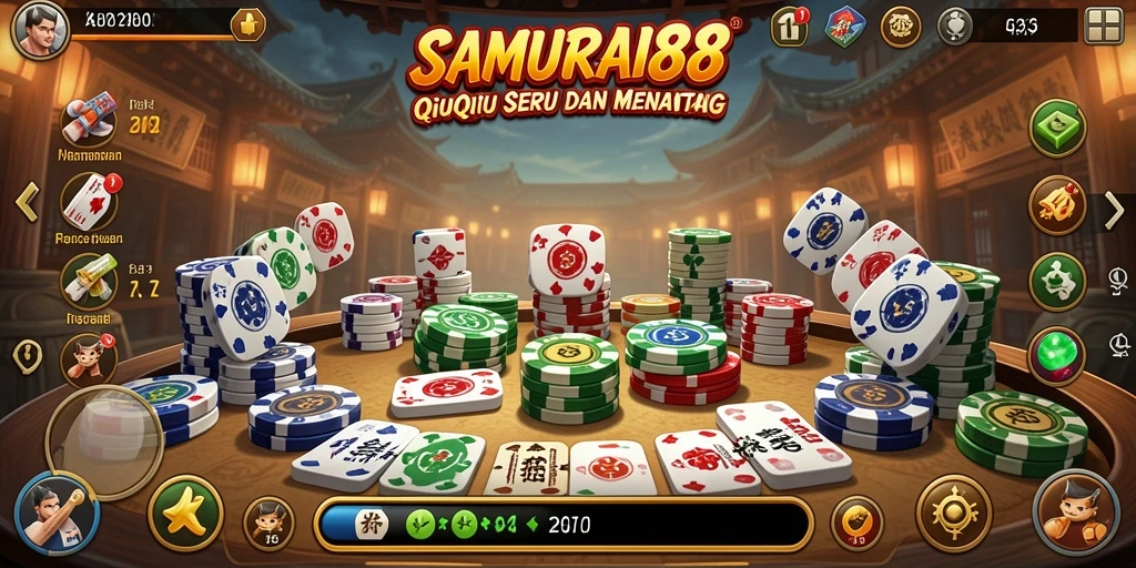 Tampilan gameplay menarik dari SAMURAI88 saat bermain QiuQiu.