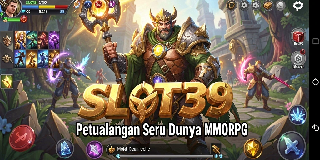 Screenshot gameplay <strong>SLOT39</strong> menampilkan aksi seru dalam pertempuran melawan monster.