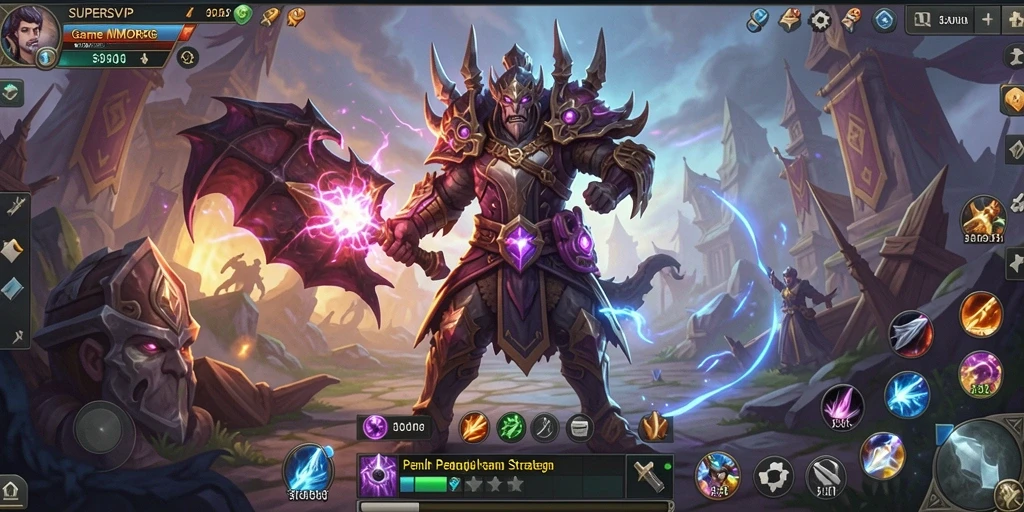 Tangkapan layar gameplay SUPERSVIP menampilkan pertarungan seru di dunia MMORPG.