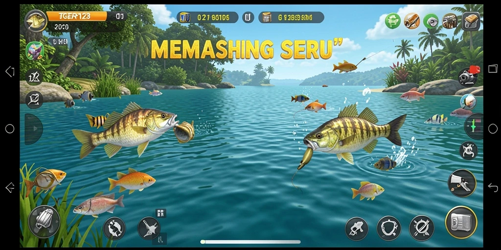 Tangkapan ikan besar dalam permainan TGER123 yang menampilkan pengalaman memancing.