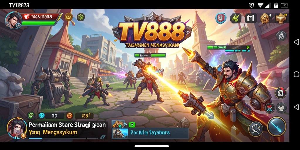 Tampilan gameplay seru dari aplikasi TV888 yang menguji strategi.