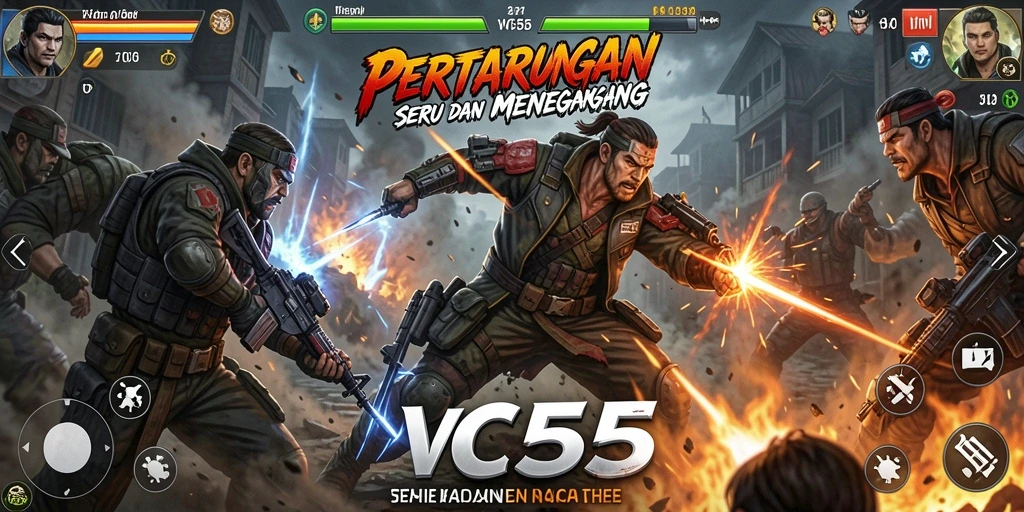 Gameplay seru VC55 dengan pertarungan karakter yang dinamis.